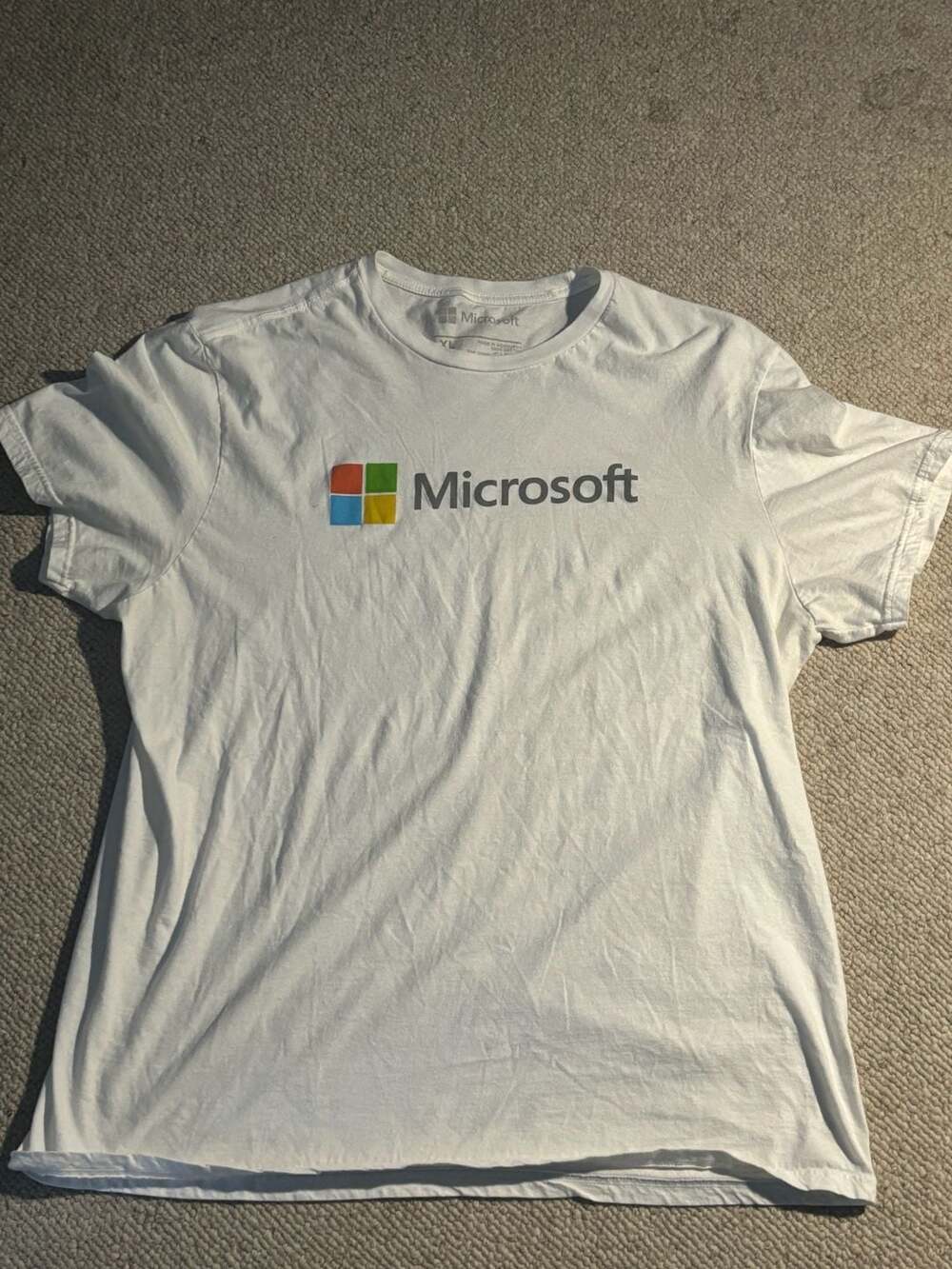 Microsoft Corporate Logo White Graphic T-Shirt XL